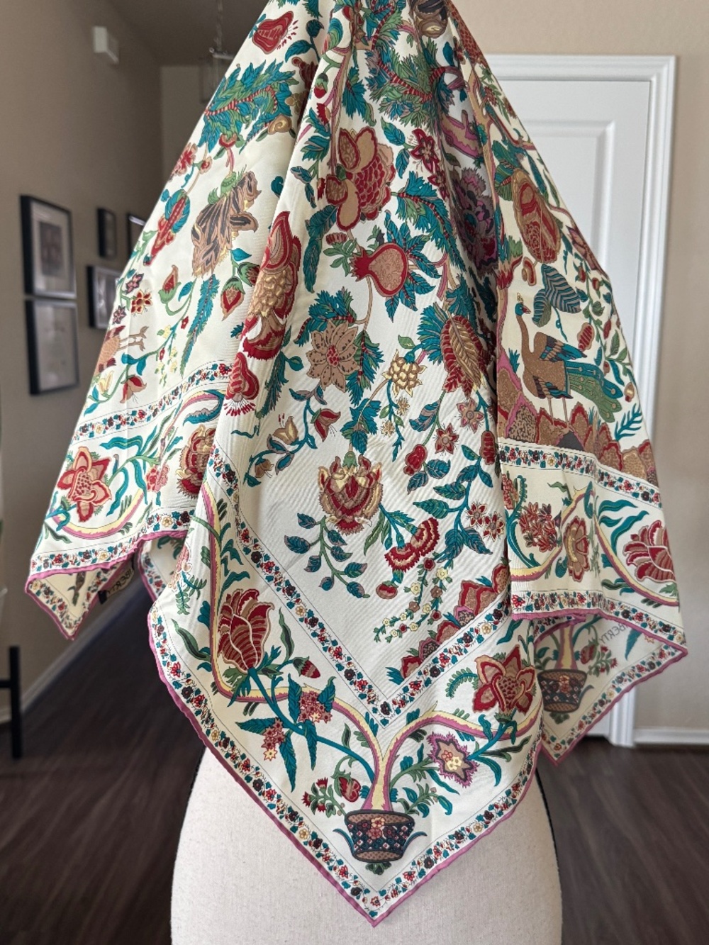 Liberty of London Tree of Life Silk Scarf  Hand Rolled Hem 35"